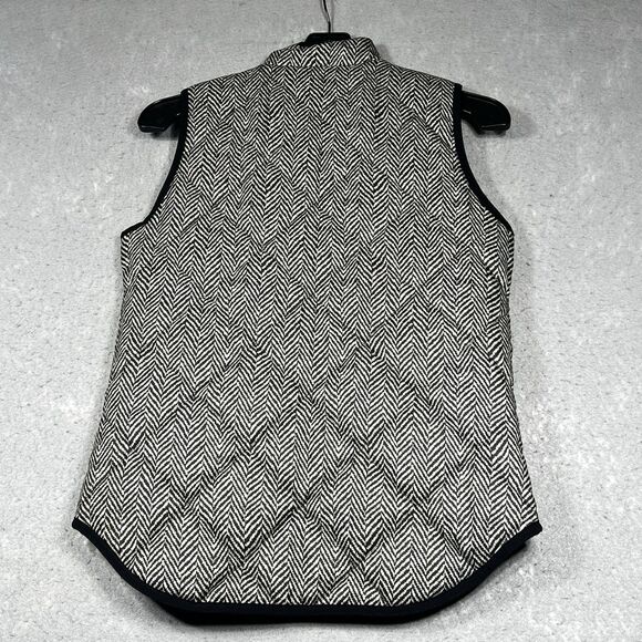 J Crew Vest Womens Size XXS Gray Black Full Zip Up Quilted Vest Sleeveless - Picture 7 of 11